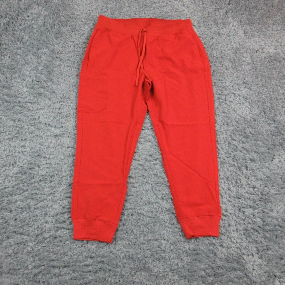 Mandala High Waist Jogger Pants Womens Petite Large Orange Scrub 33x25* NWT